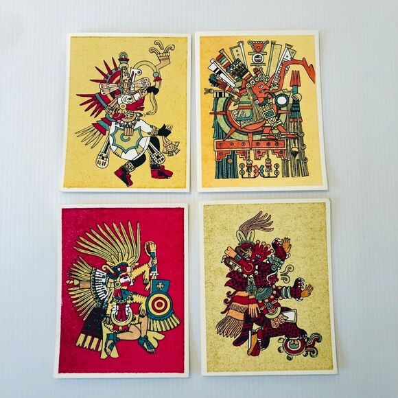 Vintage Artisan Aztec Art Handmade Postcards Hecho en Mexico LOT #3 - Picture 1 of 6